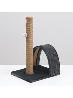 Когтеточка «Столбик», 35×30×54 см, с дугой и игрушкой, МИКС