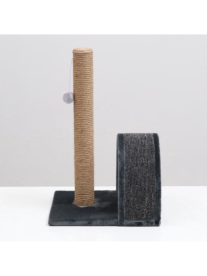 Когтеточка «Столбик», 35×30×54 см, с дугой и игрушкой, МИКС