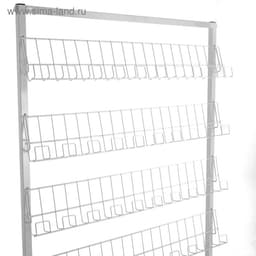 Стойка-стеллаж универсальная, 6 прямых полок, 95×30×180 см, белый