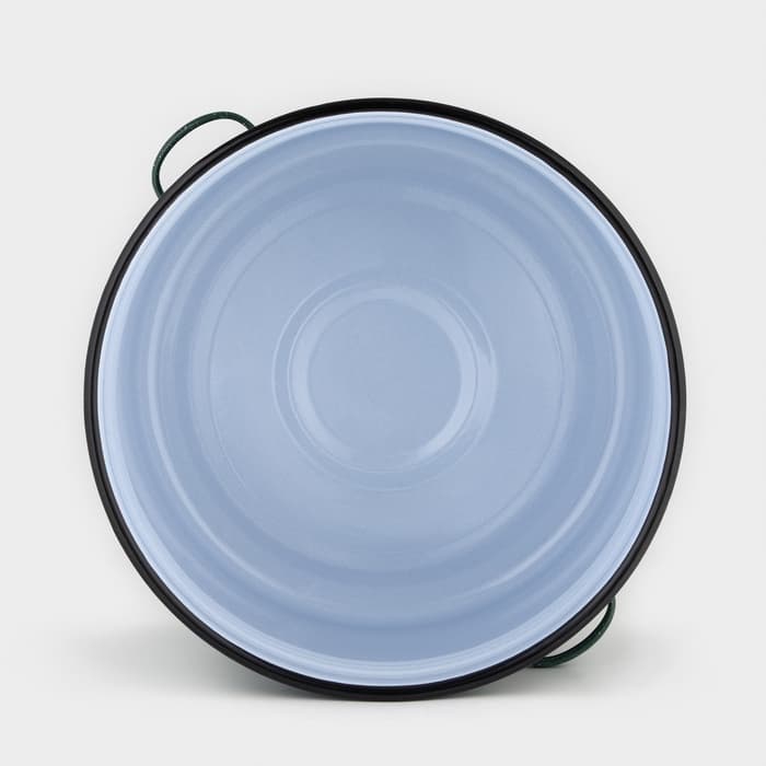 Бак эмалированный, 32 л, d=42.5 см, с крышкой, без декора, зелёный