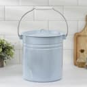 Ведро эмалированное, 12 л, цельнотянутое, с крышкой, голубое