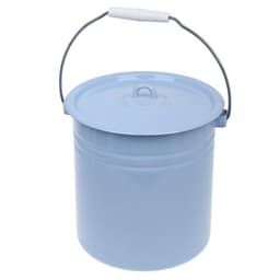Ведро эмалированное, 12 л, цельнотянутое, с крышкой, голубое
