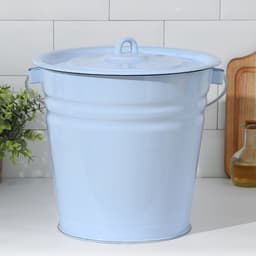 Ведро эмалированное, 12 л, с крышкой, голубое