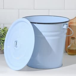 Ведро эмалированное, 12 л, с крышкой, голубое