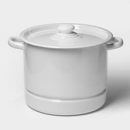 Мантоварка - позница, 9 л, 3 вставки, эмалированная, цилиндрическая, белая