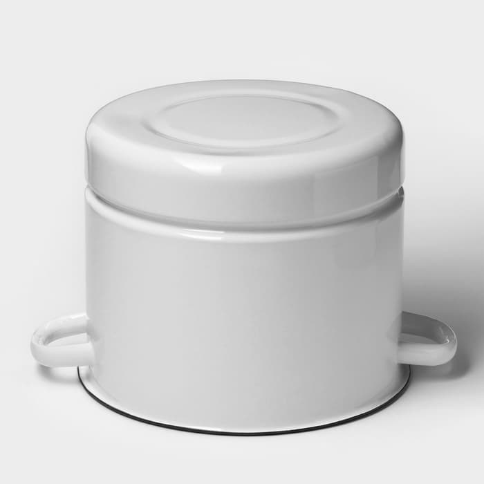 Мантоварка - позница, 9 л, 3 вставки, эмалированная, цилиндрическая, белая