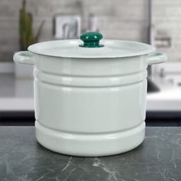 Мантоварка - позница, 9 л, 3 вставки, эмалированная, цилиндрическая, белая