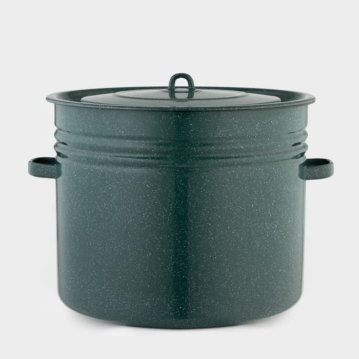 Бак эмалированный, 40 л, d=42 см, с крышкой, без декора, зелёный