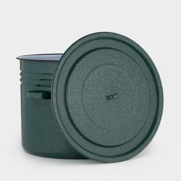 Бак эмалированный, 40 л, d=42 см, с крышкой, без декора, зелёный