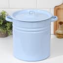 Кастрюля эмалированная, 12 л, d=27, с крышкой, без декора, голубая