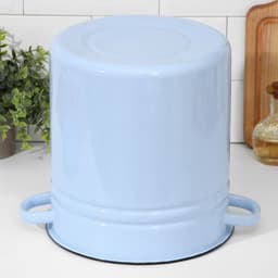 Кастрюля эмалированная, 12 л, d=27, с крышкой, без декора, голубая