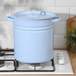 Кастрюля эмалированная, 12 л, d=27, с крышкой, без декора, голубая