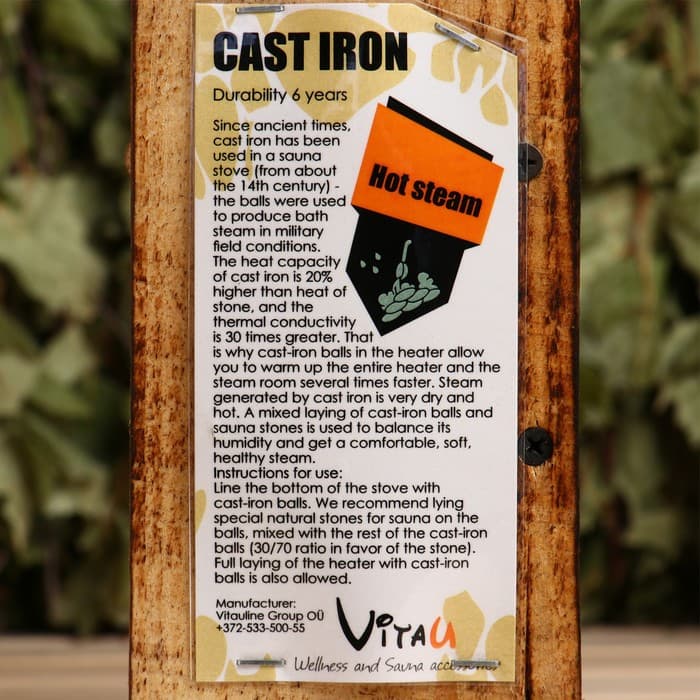 Камни для бани и сауны, чугунные, 6 кг