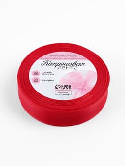 Лента капроновая, 20 мм, 20±1 м, красная, №26