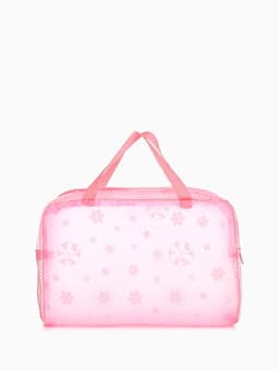 Косметичка - сумочка на молнии для бассейна, с ручками, с рисунком, розовая