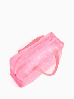 Косметичка - сумочка на молнии для бассейна, с ручками, с рисунком, розовая