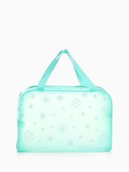 Косметичка - сумочка на молнии для бассейна, с ручками, с рисунком, зелёная