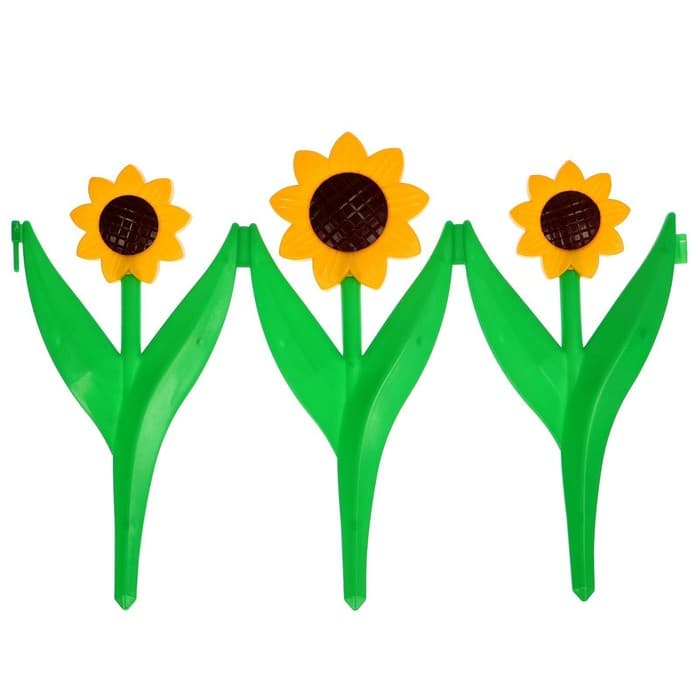 Ограждение декоративное, 32.5×225 см, 5 секций, пластик, жёлтый цветок «Подсолнух»