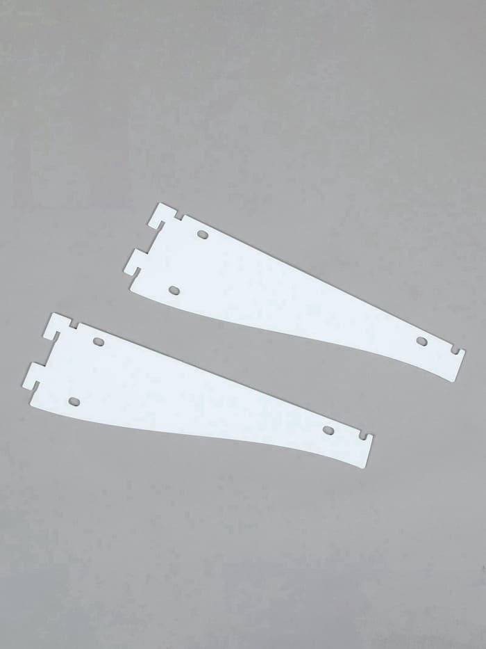 Кронштейн-полкодержатель для стеллажа, 32.5×8.5 см, для полки с перфорацией, белый