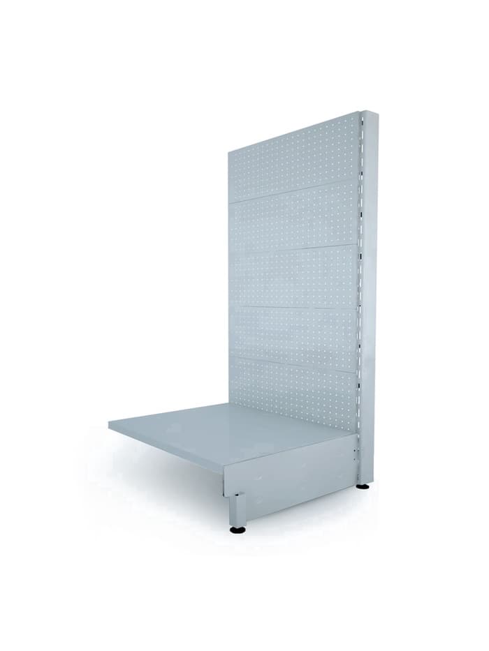 Кронштейн-полкодержатель для стеллажа, 32.5×8.5 см, для полки с перфорацией, белый