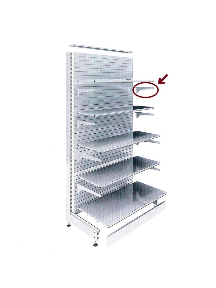 Кронштейн-полкодержатель для стеллажа, 32.5×8.5 см, для полки с перфорацией, белый