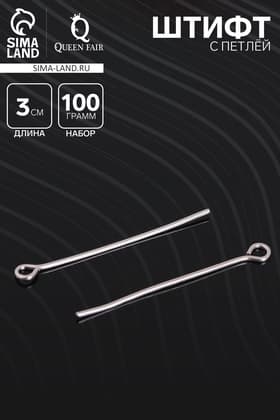 Штифт с петлёй СМ-1083, 3 см, 100 г, цвет серебро