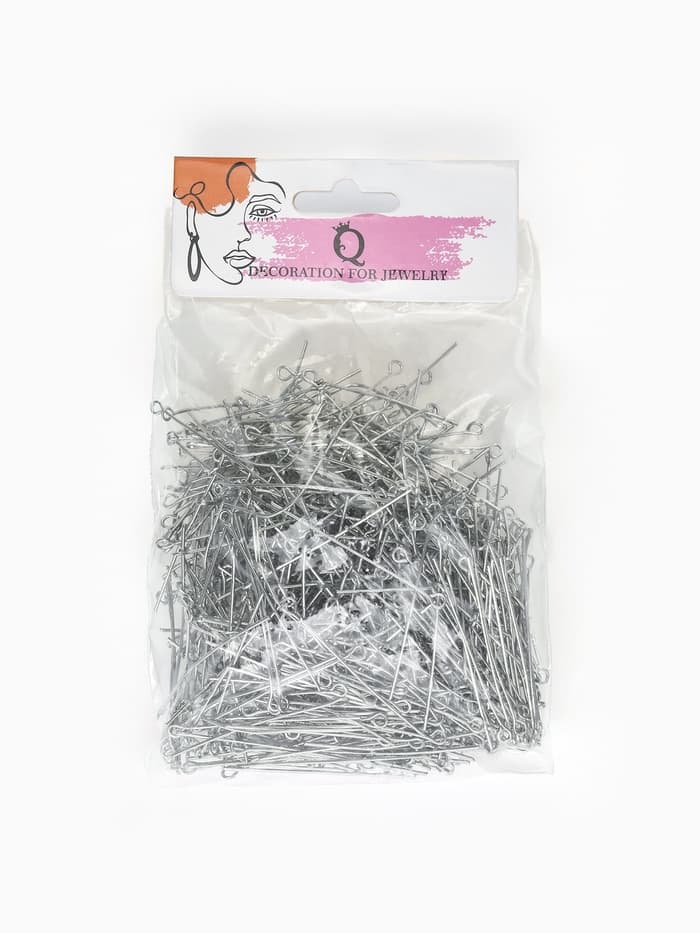Штифт с петлёй СМ-1087, 4 см, упаковка 100 г, цвет серебро