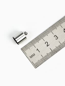 Концевик-шапочка, СМ-165, (набор 5 шт.), 1.2×0.8 см, d(вн.)=0.7 см, цвет серебро