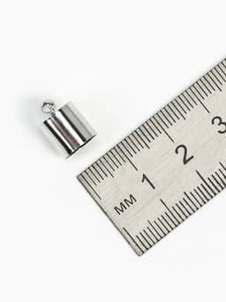 Концевик-шапочка, СМ-165, (набор 5 шт.), 1.2×0.8 см, d(вн.)=0.7 см, цвет серебро