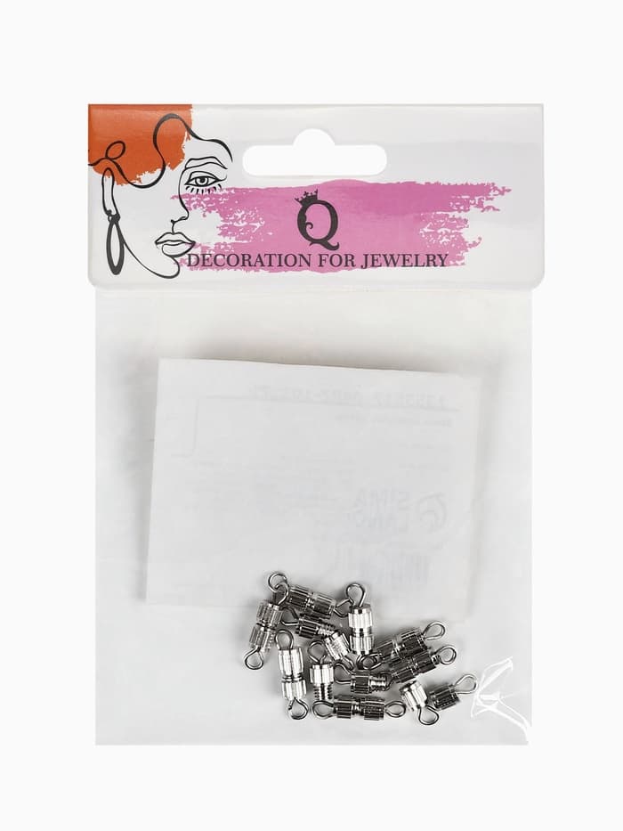 Замок винтовой 7×3 мм, 10 шт. цвет серебро