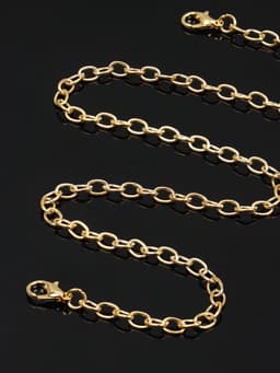 Цепочка с карабином, набор 5 шт. L=45 см, мелкое плетение, цвет золото