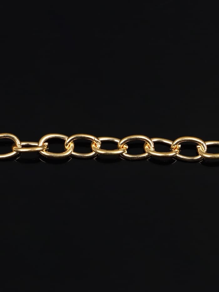 Цепочка с карабином, набор 5 шт. L=45 см, мелкое плетение, цвет золото
