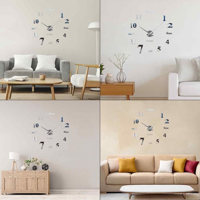 Часы настенные интерьерные «Клермонт», 3D, бесшумные, плавный ход, наклейка, d=120 см