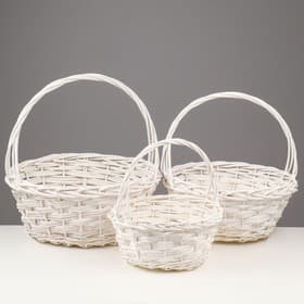 Корзина плетёная для хранения Vanuatu, ива, круглая, белая, набор 3 шт.