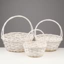 Корзина плетёная для хранения Vanuatu, ива, круглая, белая, набор 3 шт.