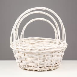 Корзина плетёная для хранения Vanuatu, ива, круглая, белая, набор 3 шт.