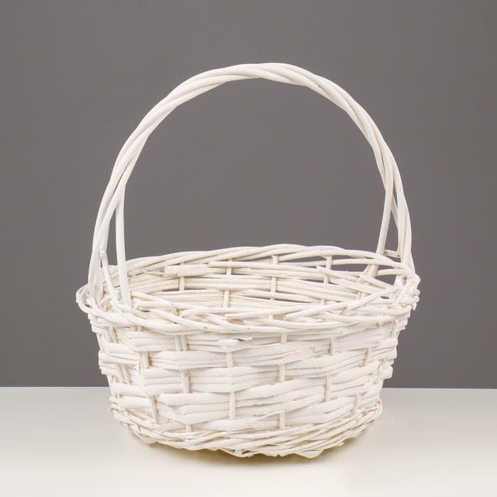 Корзина плетёная для хранения Vanuatu, ива, круглая, белая, набор 3 шт.