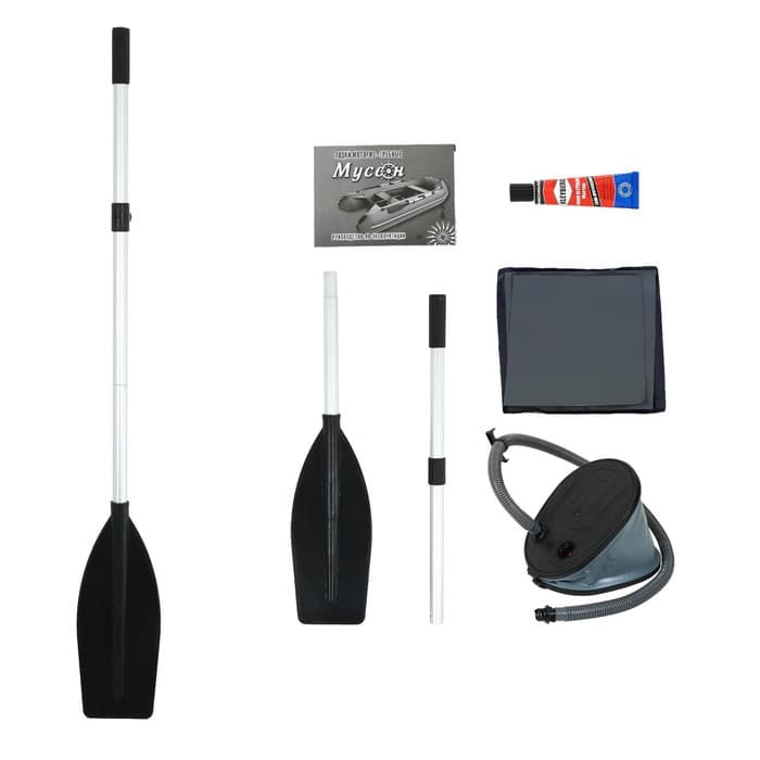 Лодка YUGANA 3200 СК, слань+киль, цвет серый/синий