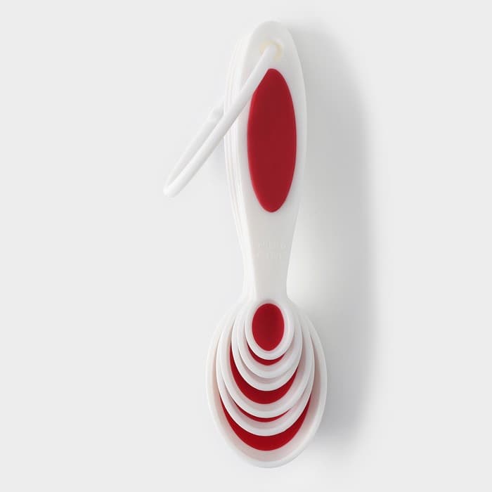 Набор мерных ложек Доляна «Тепло», 6 шт.: 0.62/1.25/2.5/5/7.4/15 мл, красный, белый