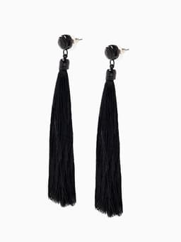 Серьги «Кисти», цвет чёрный, L кисти 9 см