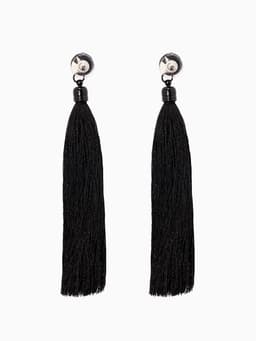 Серьги «Кисти», цвет чёрный, L кисти 9 см