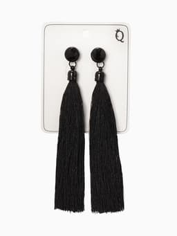 Серьги «Кисти», цвет чёрный, L кисти 9 см