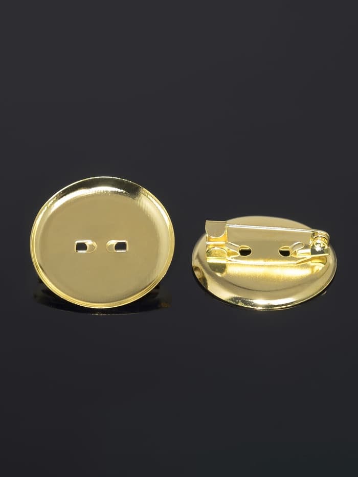 Основа для броши с круглым основанием СМ-367, (набор 5 шт.) 25 мм, цвет золото