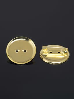 Основа для броши с круглым основанием СМ-367, (набор 5 шт.) 25 мм, цвет золото