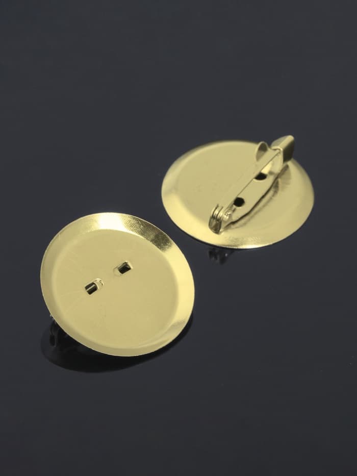 Основа для броши с круглым основанием СМ-367, (набор 5 шт.) 25 мм, цвет золото