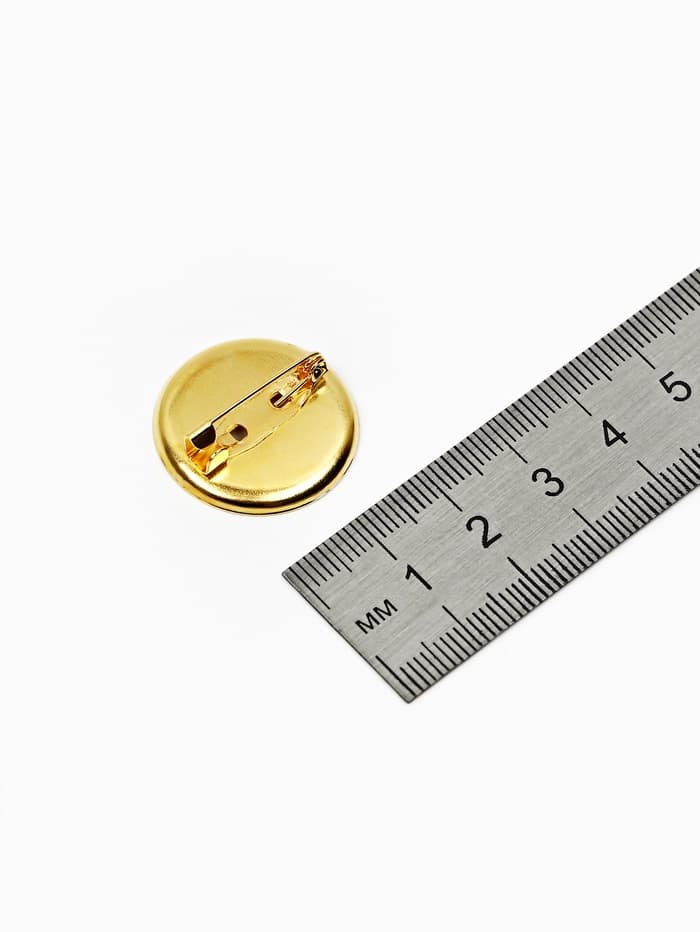 Основа для броши с круглым основанием СМ-367, (набор 5 шт.) 25 мм, цвет золото