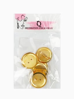 Основа для броши с круглым основанием СМ-367, (набор 5 шт.) 25 мм, цвет золото