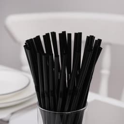 Трубочки одноразовые для напитков Доляна, 21 см, d=5 мм, с гофрой, чёрные, 250 шт.