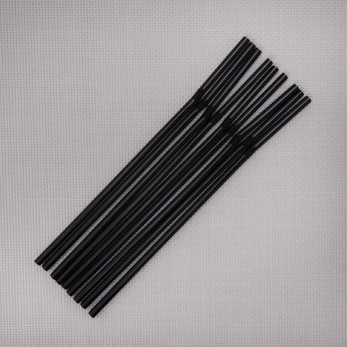 Трубочки одноразовые для напитков Доляна, 21 см, d=5 мм, с гофрой, чёрные, 250 шт.
