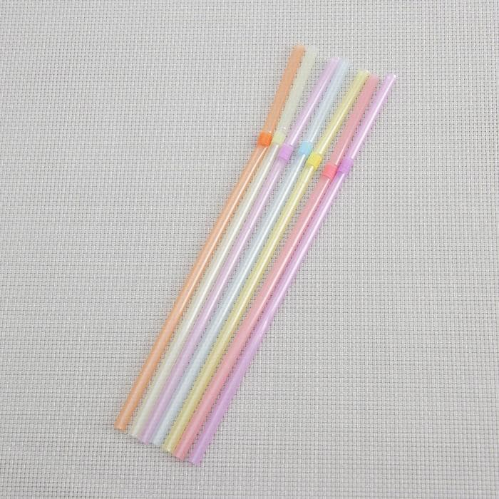 Трубочки одноразовые для напитков Доляна, 21 см, d=5 мм, флуоресцентные, с гофрой, МИКС, 50 шт.